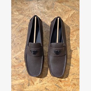 Emporio Armani Tumbled-Leather Driving Shoe