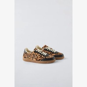 Leather Animal Print Sneakers
