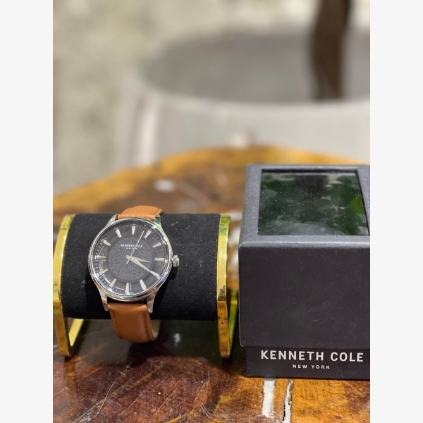 Kenneth Cole New York Brown Transparency Dial Watch Leather Band - Image 1