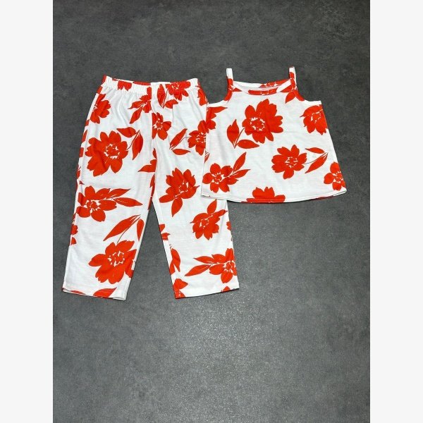 2-PIECE RED FLORAL PAJAMA SET - Image 1
