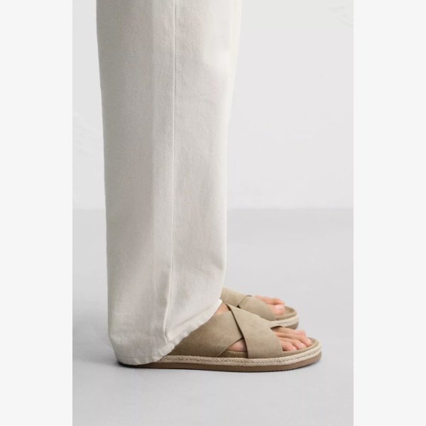 CROSSOVER LEATHER SANDALS - Image 1