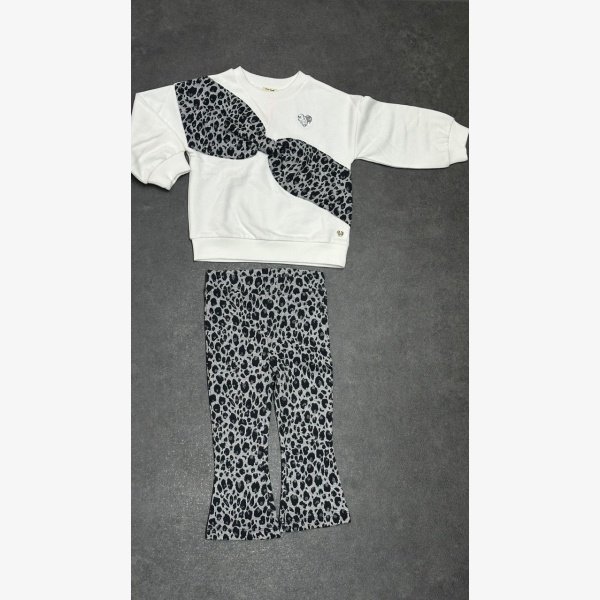 MINI GIRLS LEOPARD BOW AND SWEAT SET - Image 1