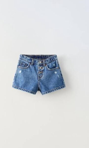RIPPED DENIM BERMUDA SHORTS - Image 1