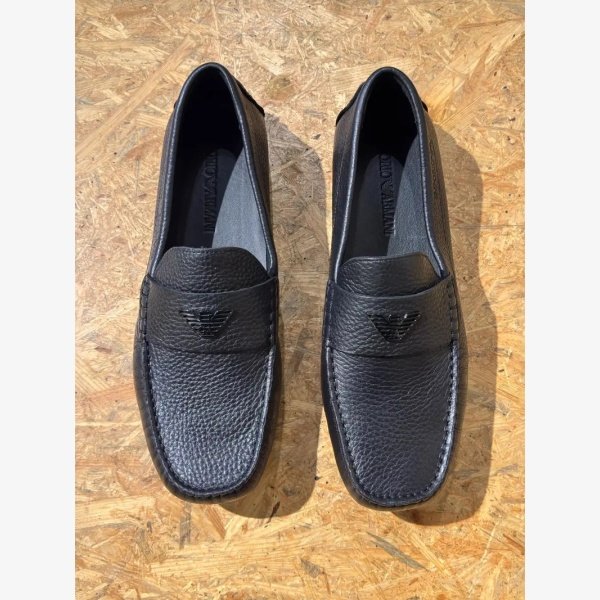 EMPORIO ARMANI TUMBLED-LEATHER DRIVING SHOE - Image 2