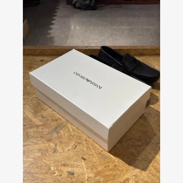 EMPORIO ARMANI TUMBLED-LEATHER DRIVING SHOE - Image 6