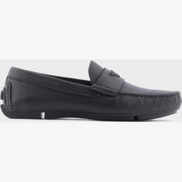 EMPORIO ARMANI TUMBLED-LEATHER DRIVING SHOE - Image 4