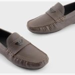 EMPORIO ARMANI TUMBLED-LEATHER DRIVING SHOE - Image 9