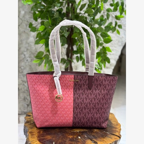 JET SET MEDIUM TWO-TONE LOGO TOTE SHOULDER BAG - Image 1