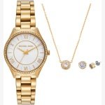 LAURYN THREE-HAND STAINLESS STEEL WATCH, EARRINGS AND NECKLACE GIFT SET - Image 9
