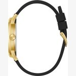 MEN QUARTZ BLACK GOLD TONE ANALOG SILICONE WATCH - Image 4