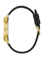 MEN QUARTZ BLACK GOLD TONE ANALOG SILICONE WATCH - Image 4