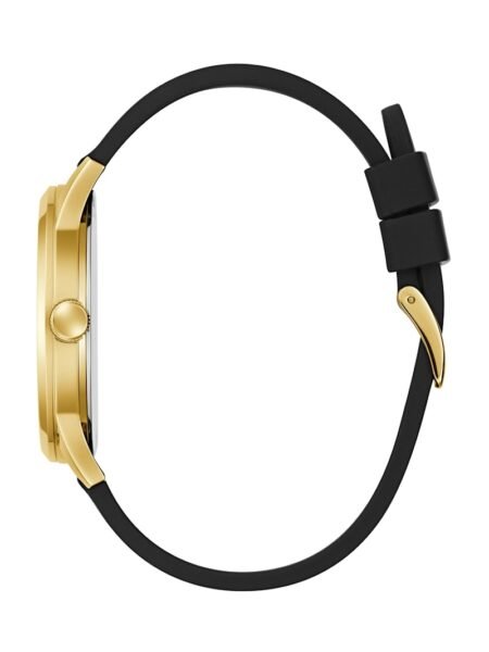 MEN QUARTZ BLACK GOLD TONE ANALOG SILICONE WATCH - Image 4