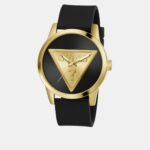 MEN QUARTZ BLACK GOLD TONE ANALOG SILICONE WATCH - Image 3