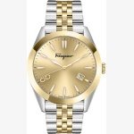 FERRAGAMO CLASSIC ROSE GOLD DIAL TWO-TONE BRACELET WATCH