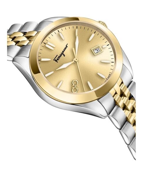 FERRAGAMO CLASSIC ROSE GOLD DIAL TWO-TONE BRACELET WATCH - Image 3