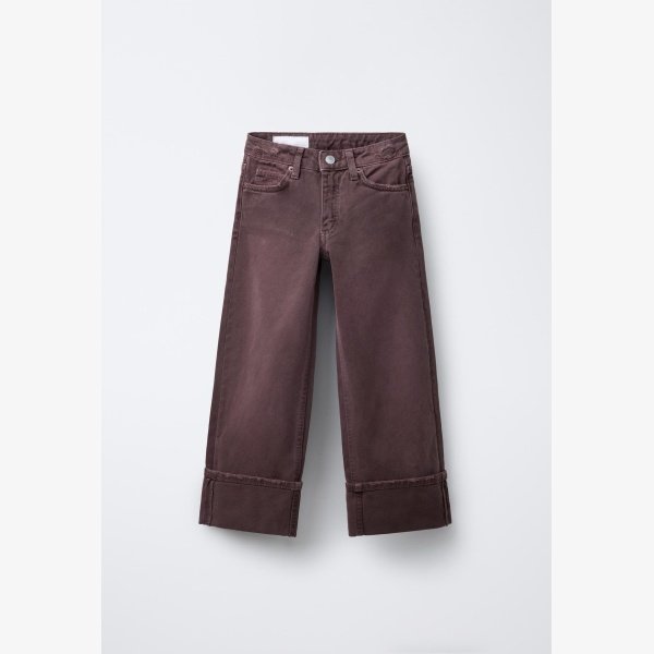 FOLDED WIDE-LEG JEANS - Image 1