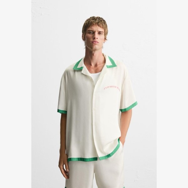CONTRAST STRIPE SATIN SHIRT - Image 2