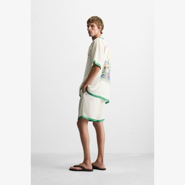 CONTRAST STRIPE SATIN SHIRT - Image 4