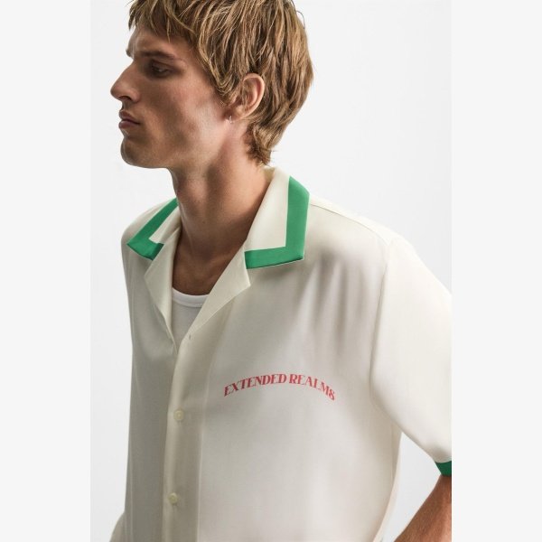 CONTRAST STRIPE SATIN SHIRT - Image 5