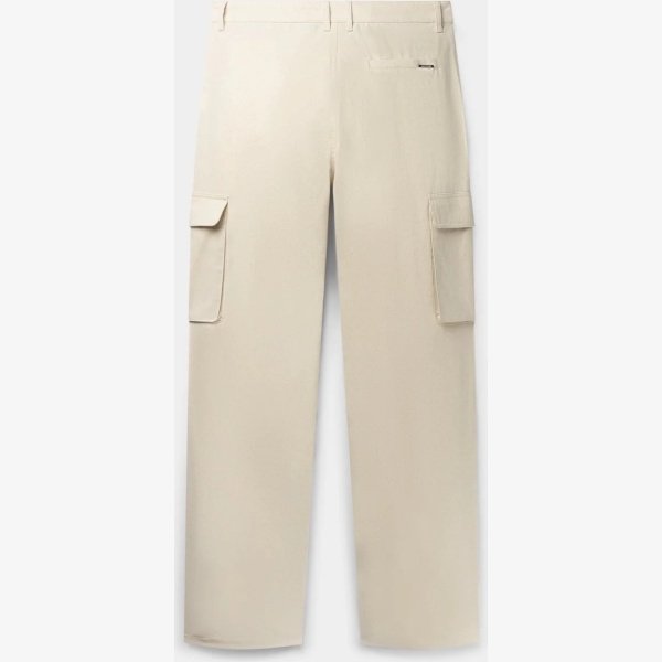 BEIGE LINEN CARGO PANTS - Image 2