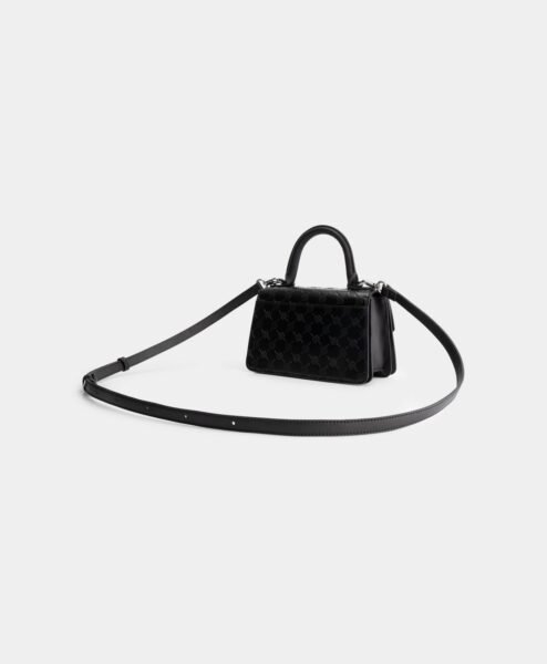 BLACK MERU MINI EMB MONOGRAM BAG - Image 6
