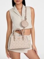 GUESS AENGUS LOGO SATCHEL-BROWN - Image 2