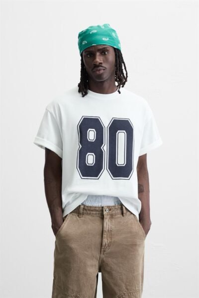 RETRO NUMBER PRINT T-SHIRT - Image 2