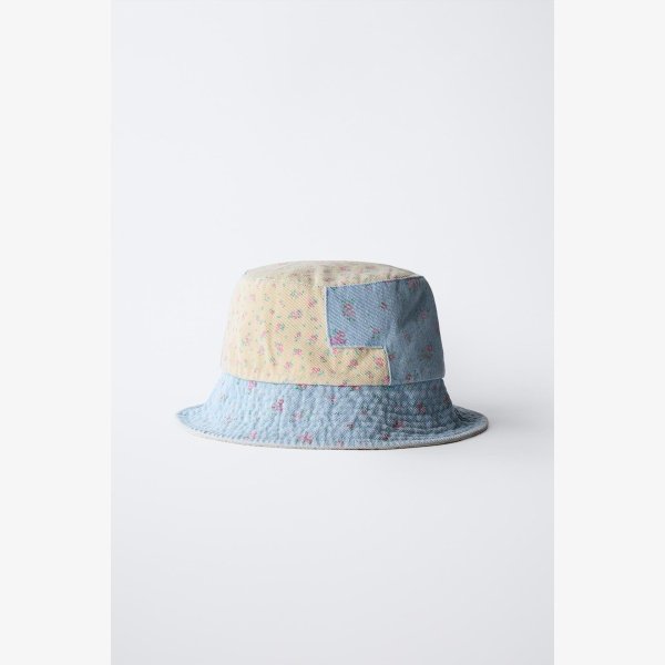 PATCHWORK FLORAL BUCKET HAT - Image 1