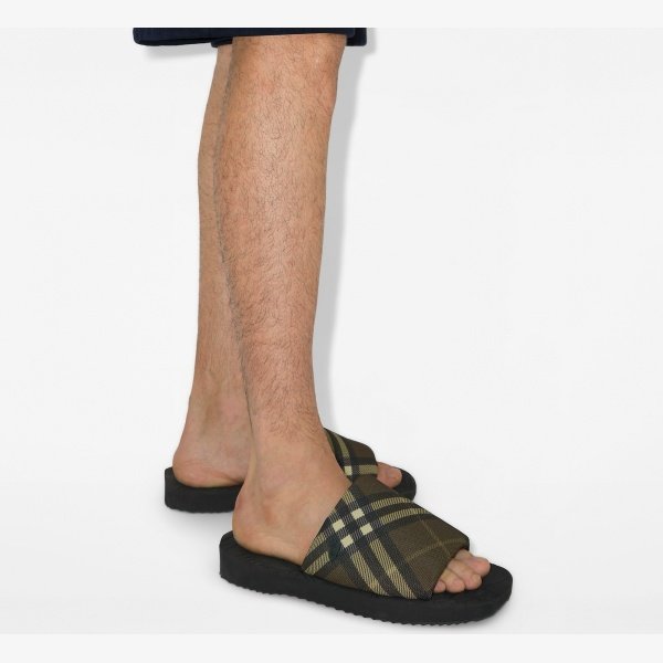 BURBERRY CHECK TREK SLIDES - Image 5