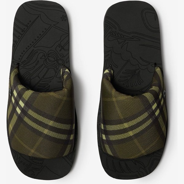 BURBERRY CHECK TREK SLIDES - Image 1