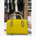 Marilyn Small Color-Block Saffiano Leather Messenger Bag
