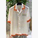 CONTRAST STRIPE SATIN SHIRT