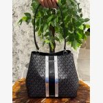 PRATT MEDIUM SIGNATURE LOGO AND METALLIC SHOULDER BAG