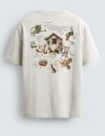 Zara Contrast Print T-Shirt in Grey Marl. - Image 2