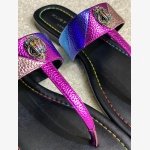 Kurt Geiger London Kensington T-Bar Sandal, a signature style known for its vibrant metallic design and iconic embellishments. - Image 5