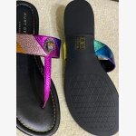 Kurt Geiger London Kensington T-Bar Sandal, a signature style known for its vibrant metallic design and iconic embellishments. - Image 3