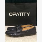 Prada black Pebbled Leather Loafers featuring a brand signature logo on gunmetal-tone hardware. - Image 3