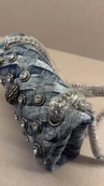 KURT GEIGER LONDON -MINI DENIM KENSINGTON BAG - Image 4