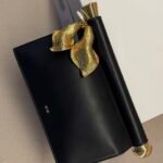 JW PEI -Holly Metal Pendant Embellished Clutch - Black