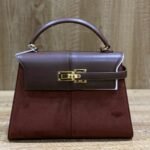 ELISE LARGE FAUX SUEDE TOP HANDLE BAG