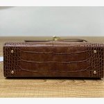 ELISE LARGE CROC - EMBOSSED TOP HANDLE BAG- CHESTNUT BROWN - Image 7