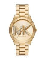 MICHAEL KORS SLIM RUNWAY THREE-HAND GOLD-TONE STAINLESS STEEL WATCH - Image 3