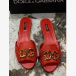 DG AMORE FLAT LEATHER SANDALS