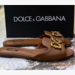 DG AMORE FLAT LEATHER SANDALS - Image 3