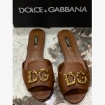 DG AMORE FLAT LEATHER SANDALS
