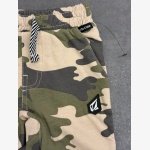 Volcom boys' sweatsuit set features a camo-print crewneck sweatshirt with a large smiley face graphic and matching jogger pants. - Image 3