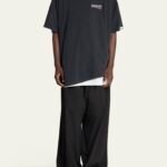 BALENCIAGA -Unisex Black Distressed Jersey Campaign Oversized T-Shirt