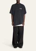 BALENCIAGA -Unisex Black Distressed Jersey Campaign Oversized T-Shirt