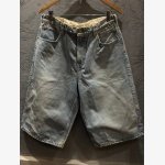 ZARA-VINTAGE-EFFECT BAGGY FIT DENIM BERMUDA SHORTS