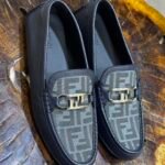 FENDI O’LOCK FF JACQUARD DRIVER LOAFERS